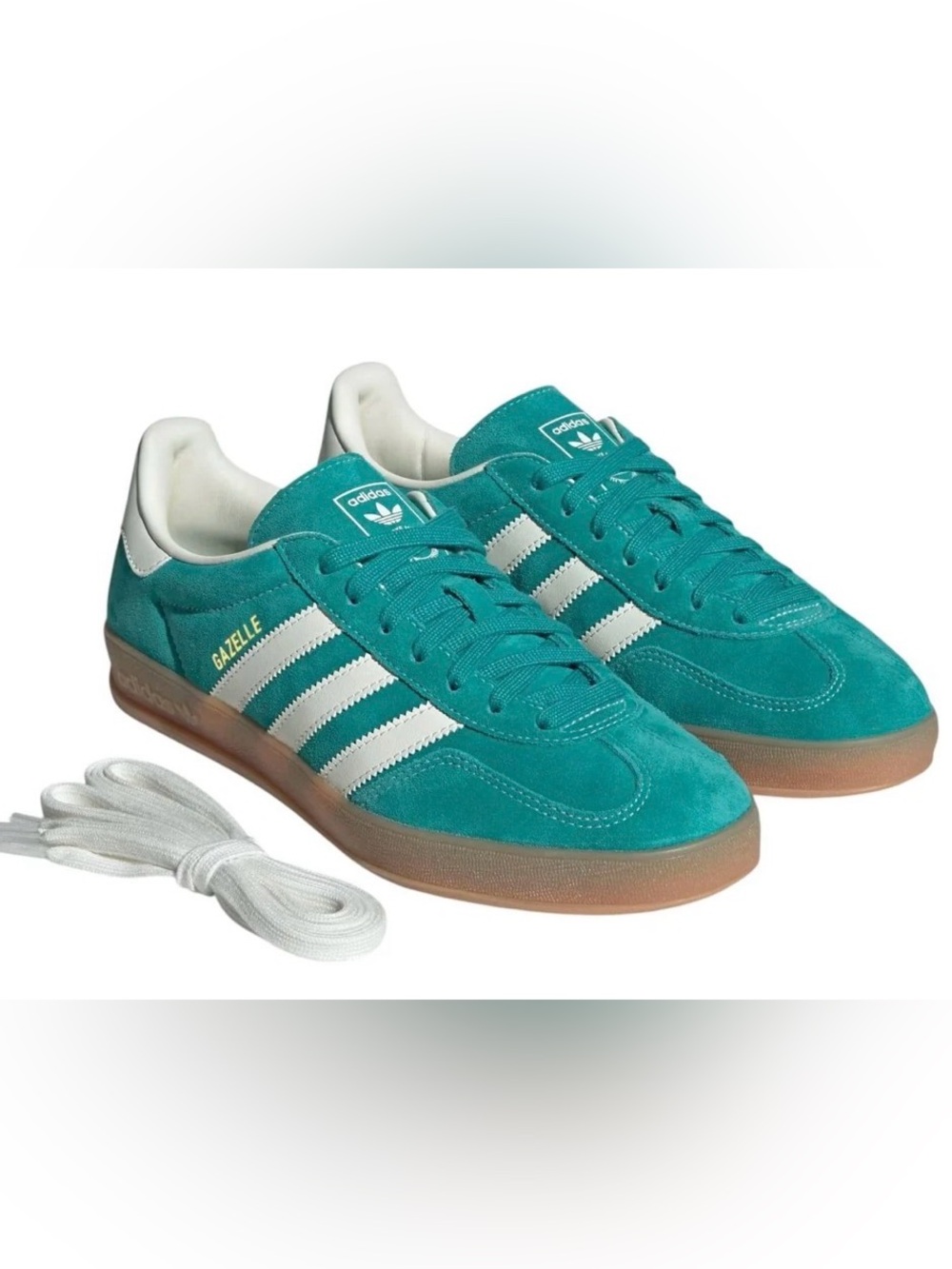 Adidas Gazellr Indoor Pure Teal Off White size 8.5 women’s NWT